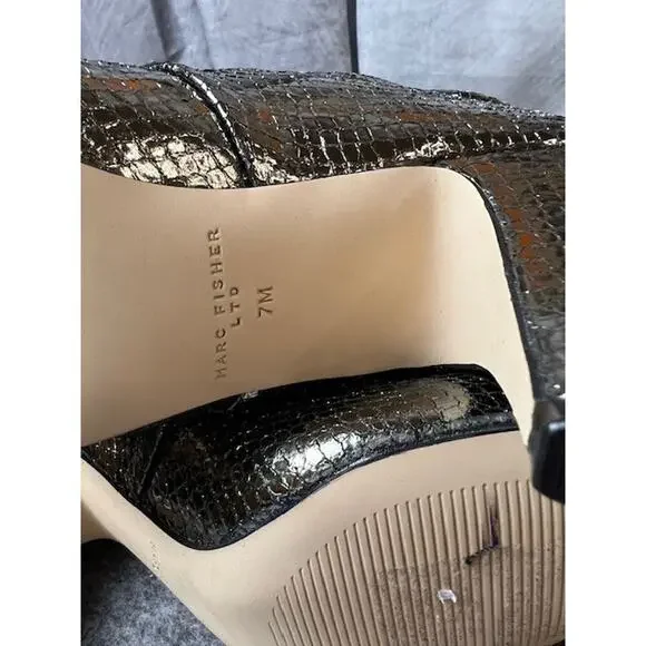 Marc Fisher LTD Women's Kailee Mid-Calf Pewter Silver Boot Size 7M - Picture 8 of 10